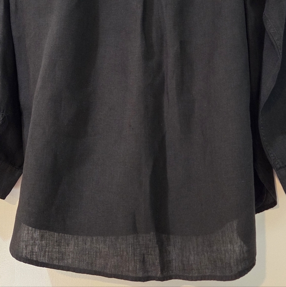 Women's J. McLaughlin Black Britt Linen Blouse, Size L - Picture 11 of 13